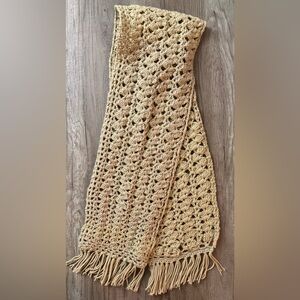 Tan Crochet Cottagecore Scarf
